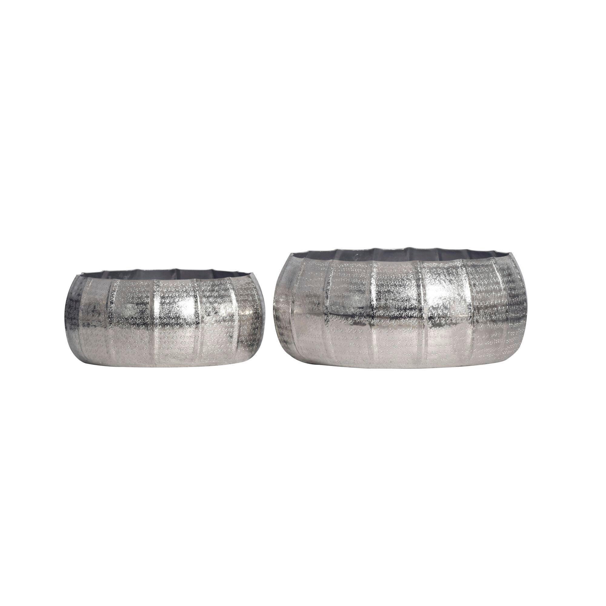 DEKOVASE PFLANZKÜBEL 2ER SET SILBER - Silberfarben, Design, Metall (39/17/39cm) - Livetastic