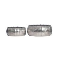 DEKOVASE PFLANZKÜBEL 2ER SET SILBER - Silberfarben, Design, Metall (39/17/39cm) - Livetastic