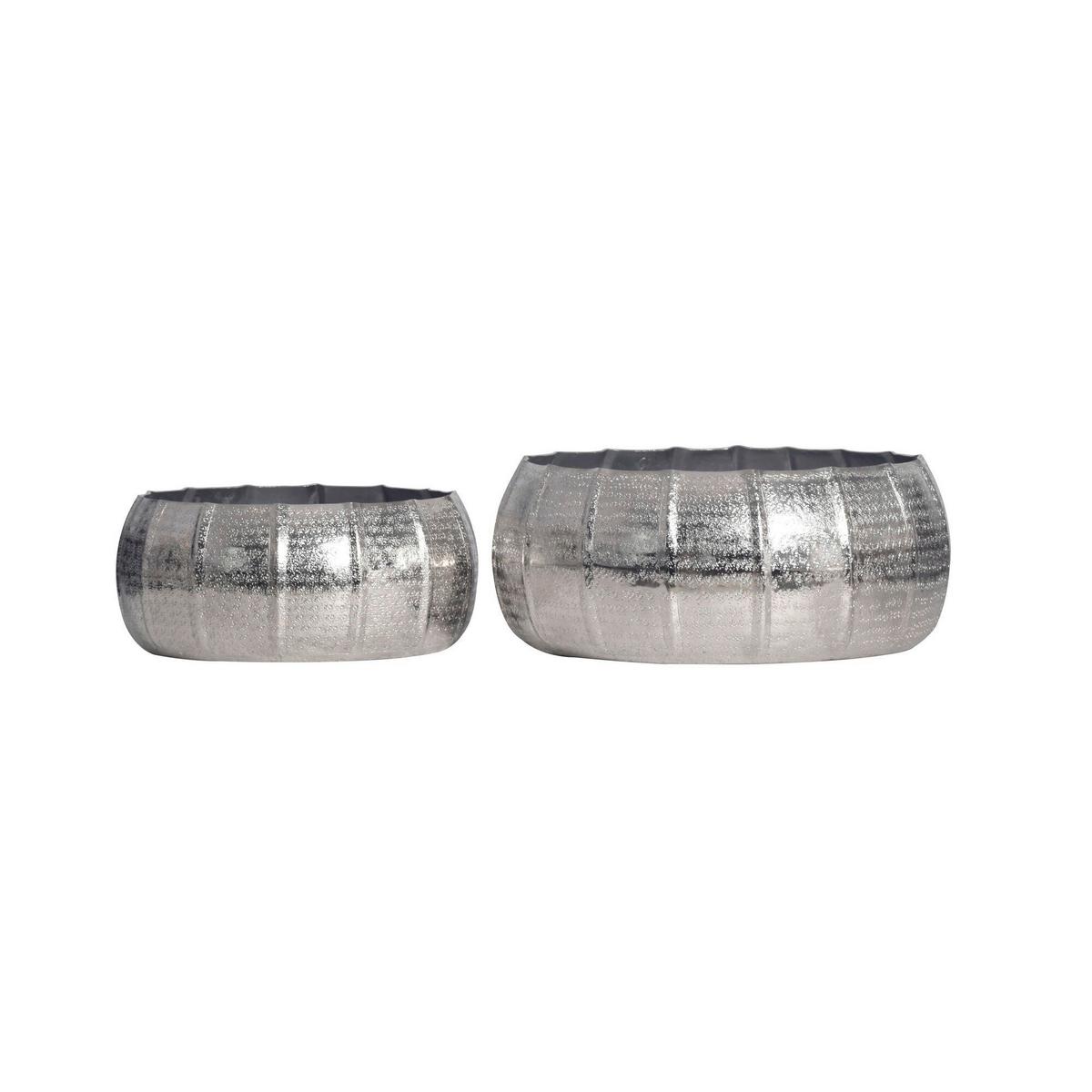DEKOVASE PFLANZKÜBEL 2ER SET SILBER - Silberfarben, Design, Metall (39/17/39cm) - Livetastic