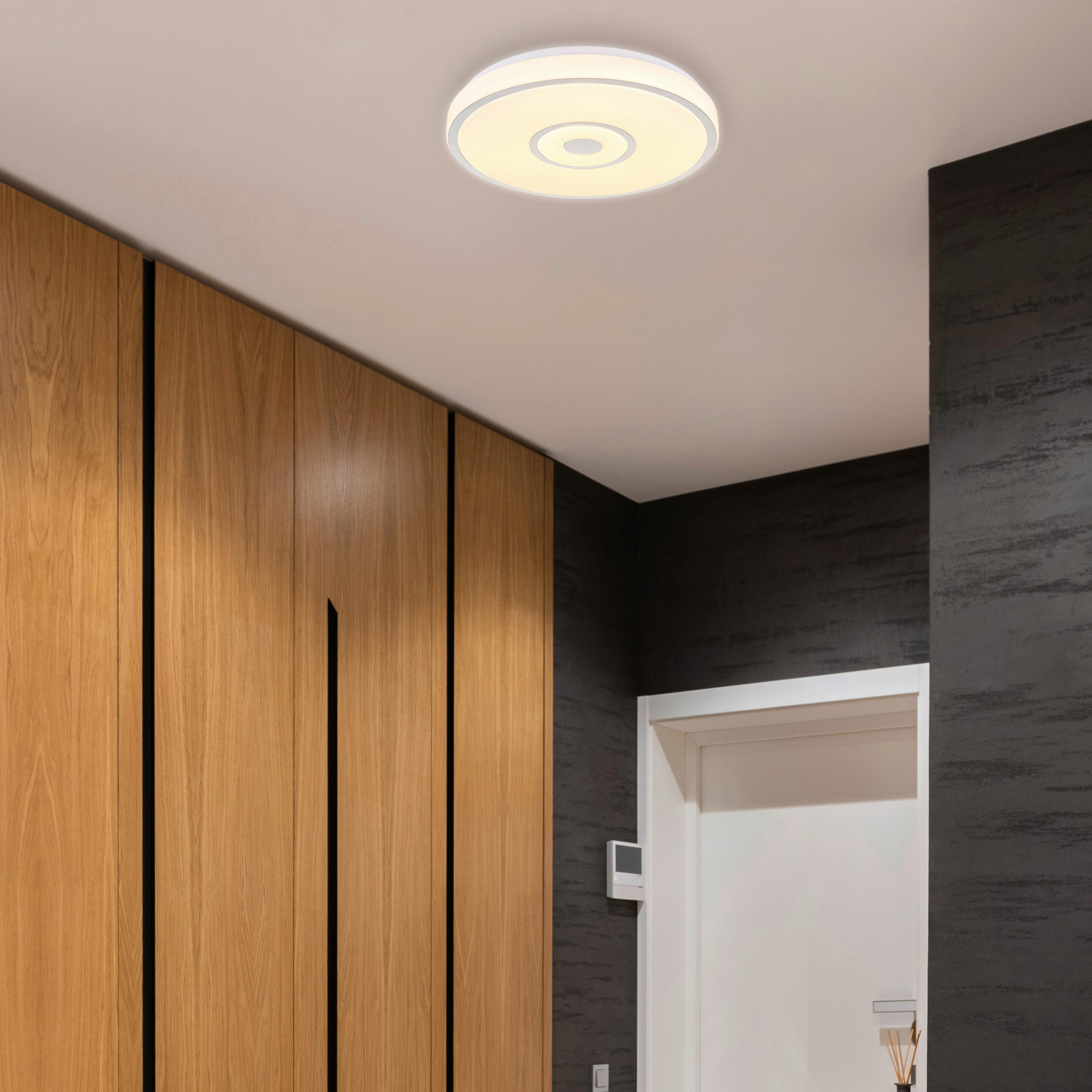 LED-Deckenleuchte Nur in Opal/Weiß/Chrom max. 24 W - Chromfarben/Opal, MODERN, Kunststoff/Metall (38/6,5cm) - Mömax