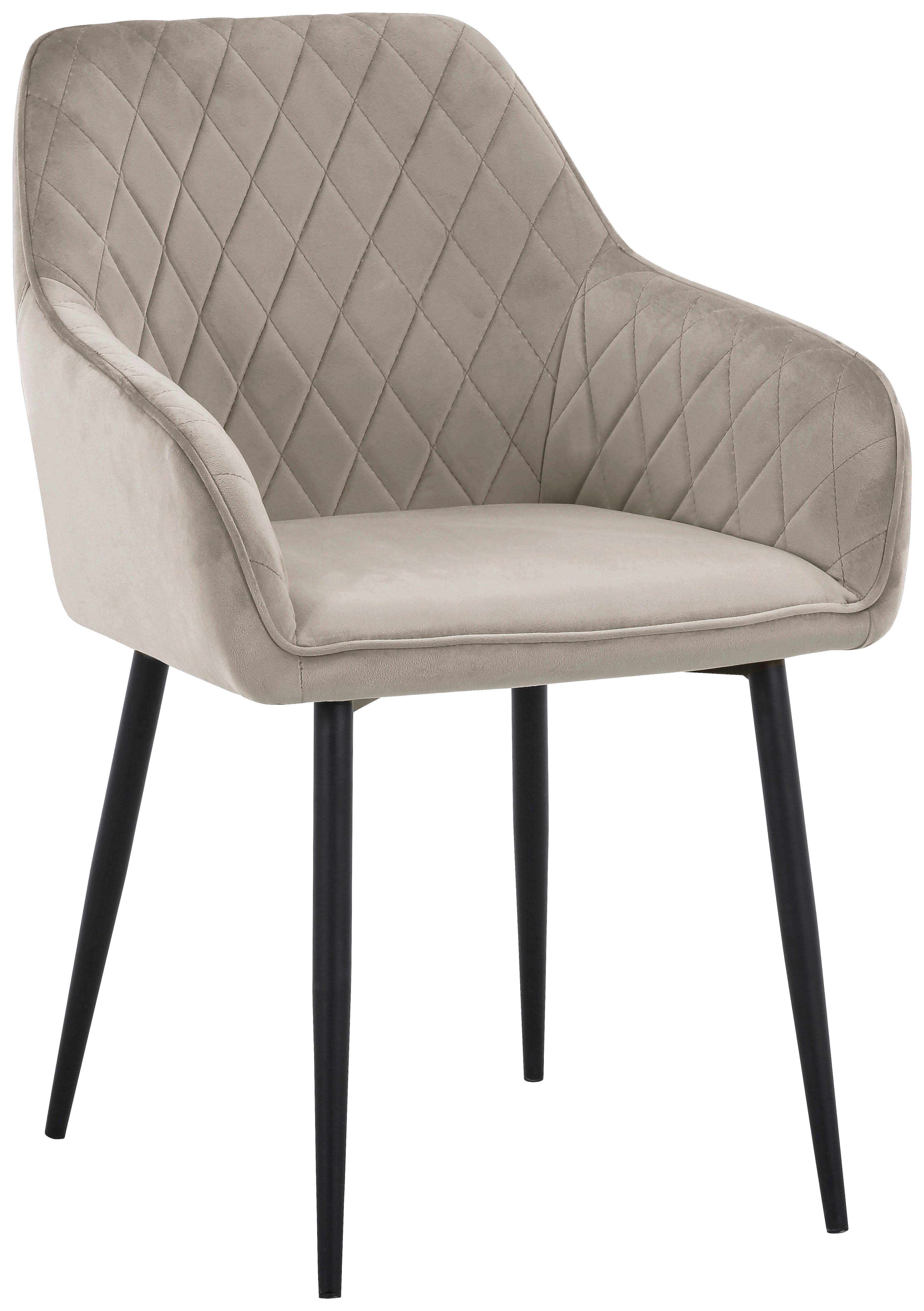 KRZESŁO Z PODŁOKIETNIKAMI STU - czarny/taupe, Design, metal/tkanina (56/82,5/61,5cm) - Novel