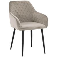 KRZESŁO Z PODŁOKIETNIKAMI STU - czarny/taupe, Design, metal/tkanina (56/82,5/61,5cm) - Novel