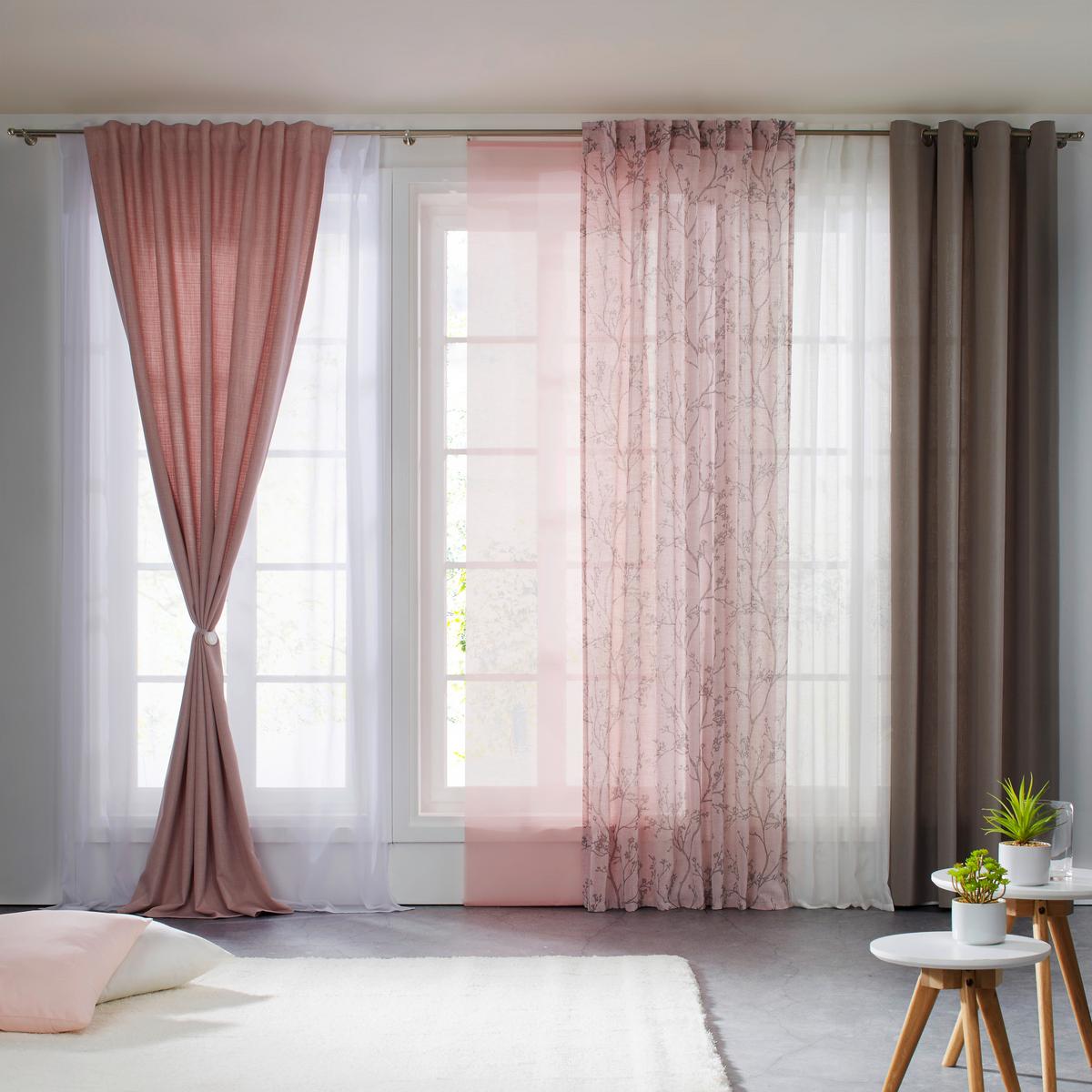 Fertigvorhang Leo in Rosa ca. 135x255cm - Rosa, Textil (135/255cm) - Premium Living