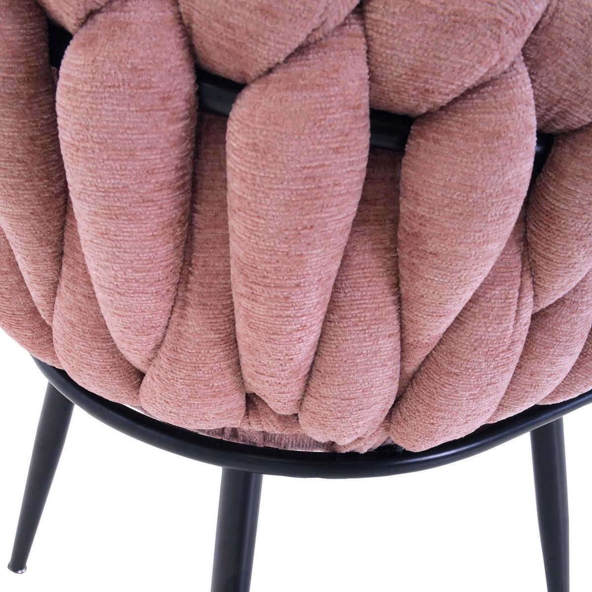 KRZESŁO Z PODŁOKIETNIKAMI WEAVY - różowy/czarny, Design, metal/tkanina (60/78/55cm) - Landscape