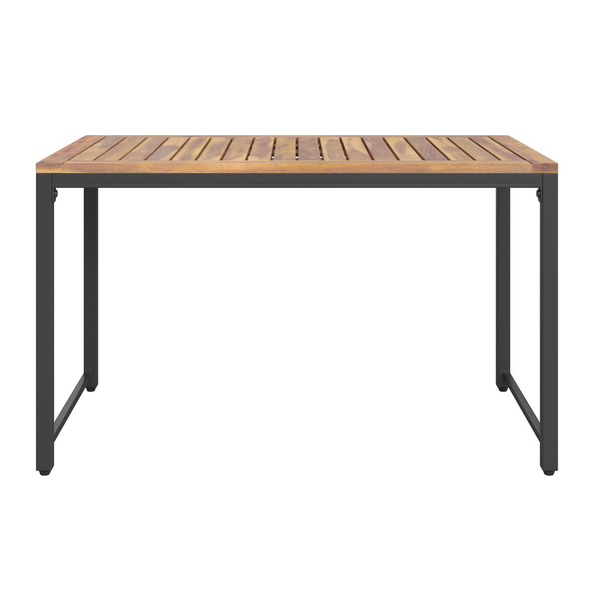 STÓŁ TARASOWY ARGOS - kolor naturalny/czarny, Modern, metal/drewno (100/42/60cm) - Ambia Garden