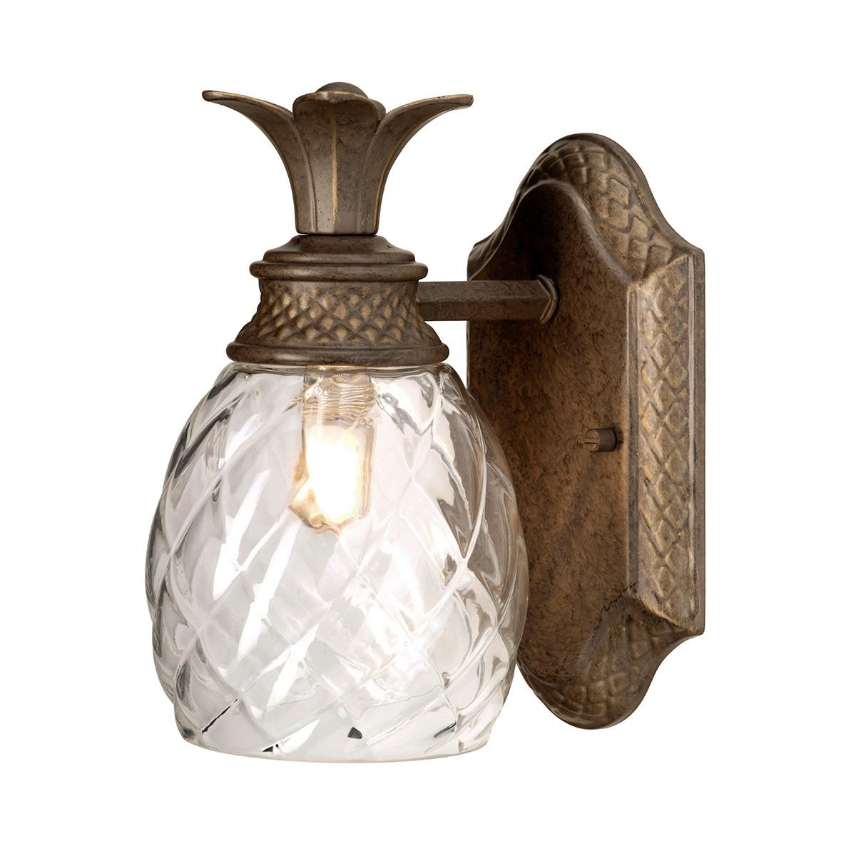 Fürdőszobai Falilámpa Hk-Plant-Bath-Pz - bronzszínű, Lifestyle, üveg/fém (22/12,4/16.5cm) - Elstead Lighting