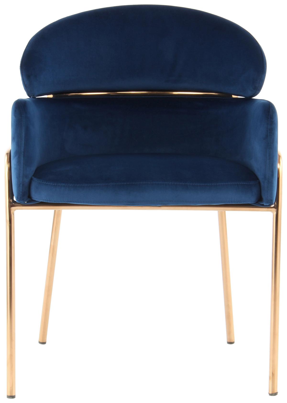 Karosszék Elva 100 - rosé arany/kék, Modern, textil/fém (58/79/57cm) - Kayoom