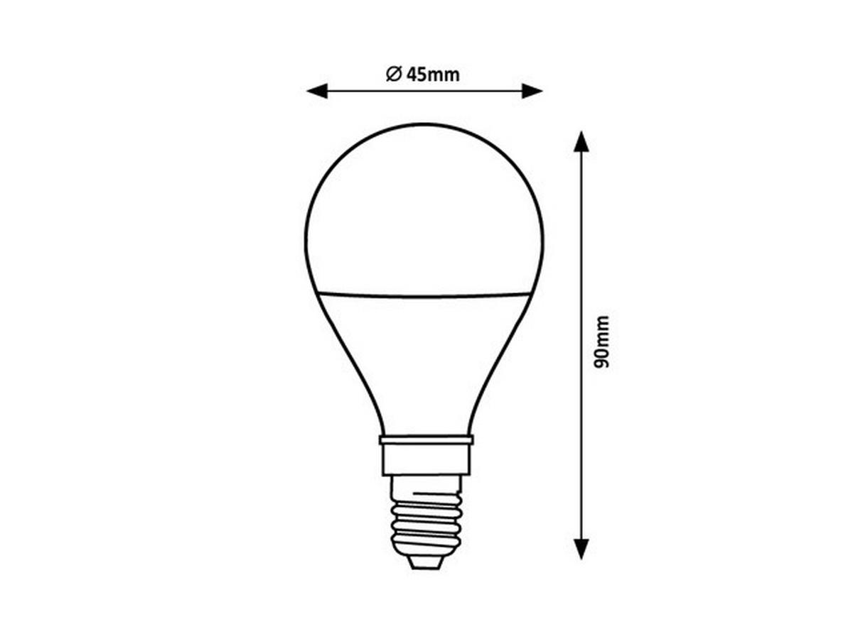 Led Fényforrás 5w E14 - Basics, műanyag/fém (4.5/9/4.5cm) - Rabalux