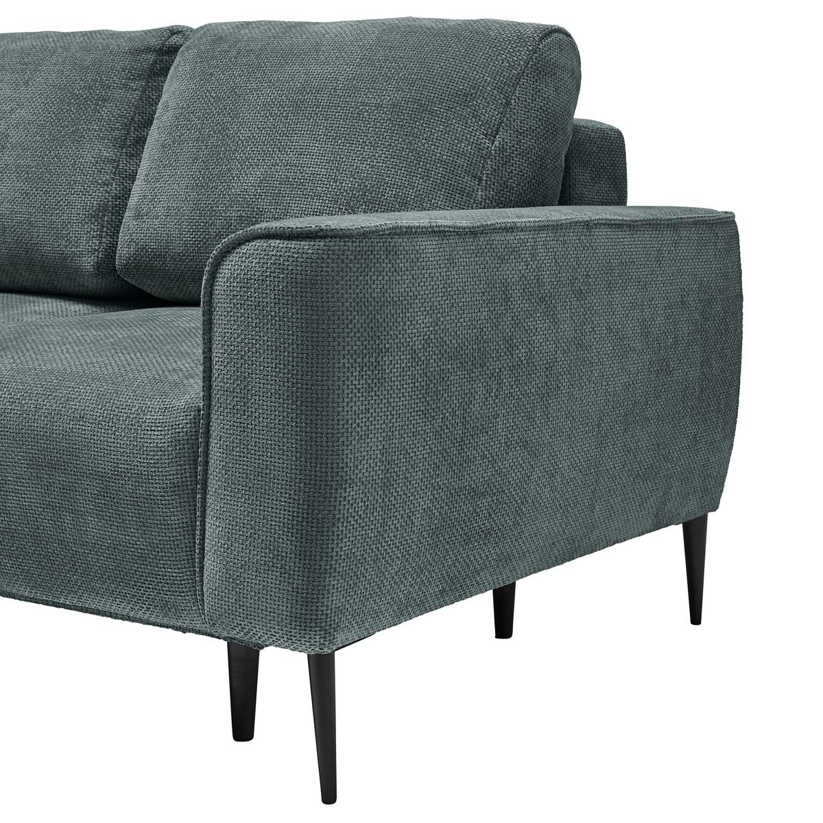 Ecksofa Custom Dunkelgrün - Dunkelgrün/Schwarz, MODERN, Textil/Metall (164/85/255cm) - Mömax