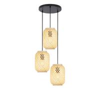LAMPA WISZĄCA MONIQUE - kolor naturalny/czarny, Trend, materiały naturalne/metal (41/120cm) - Novel