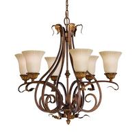 Luster Sonomavalley Fe-Sonomavalley6 - crvenosmeđa, Konvencionalno, staklo/metal (73/82cm) - Elstead Lighting