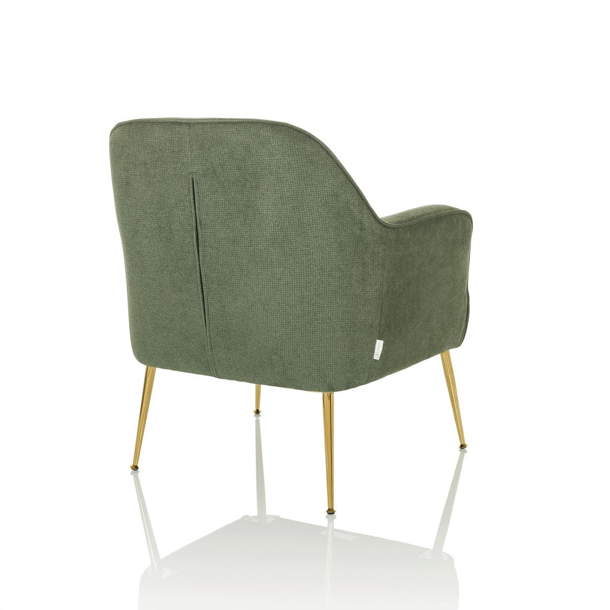 Naslanjač Thassos, Zelena - zelena, Moderno, kovina/tekstil (70/82/66cm) - MID.YOU