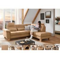 Sedežna Garnitura Pp-La23117 - bež/barve konjaka, Moderno, tekstil/leseni material (253/45/221cm) - Premium Living
