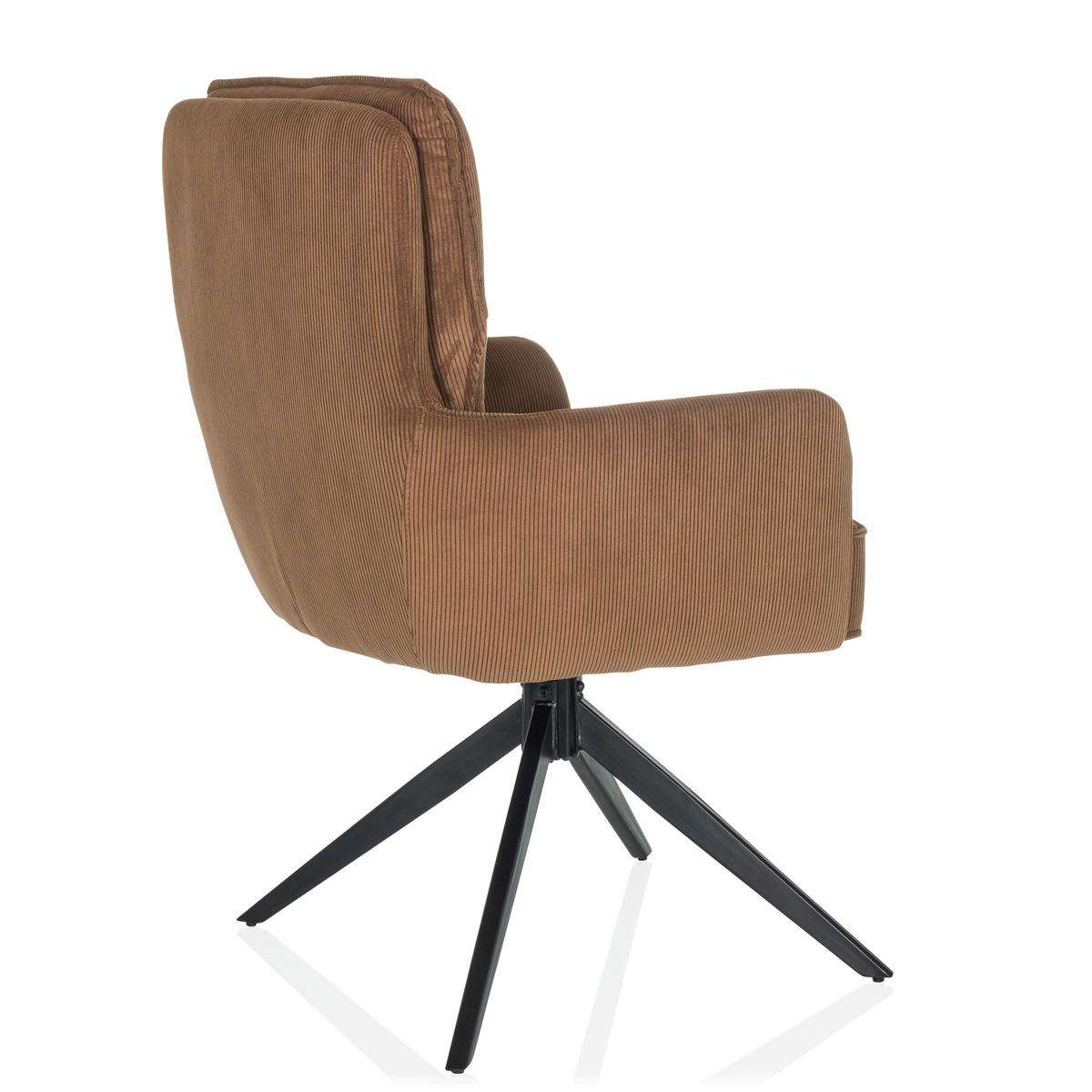 Naslanjač Tarugo, Rjava - črna/rjava, Moderno, kovina/tekstil (58/94/60cm) - MID.YOU