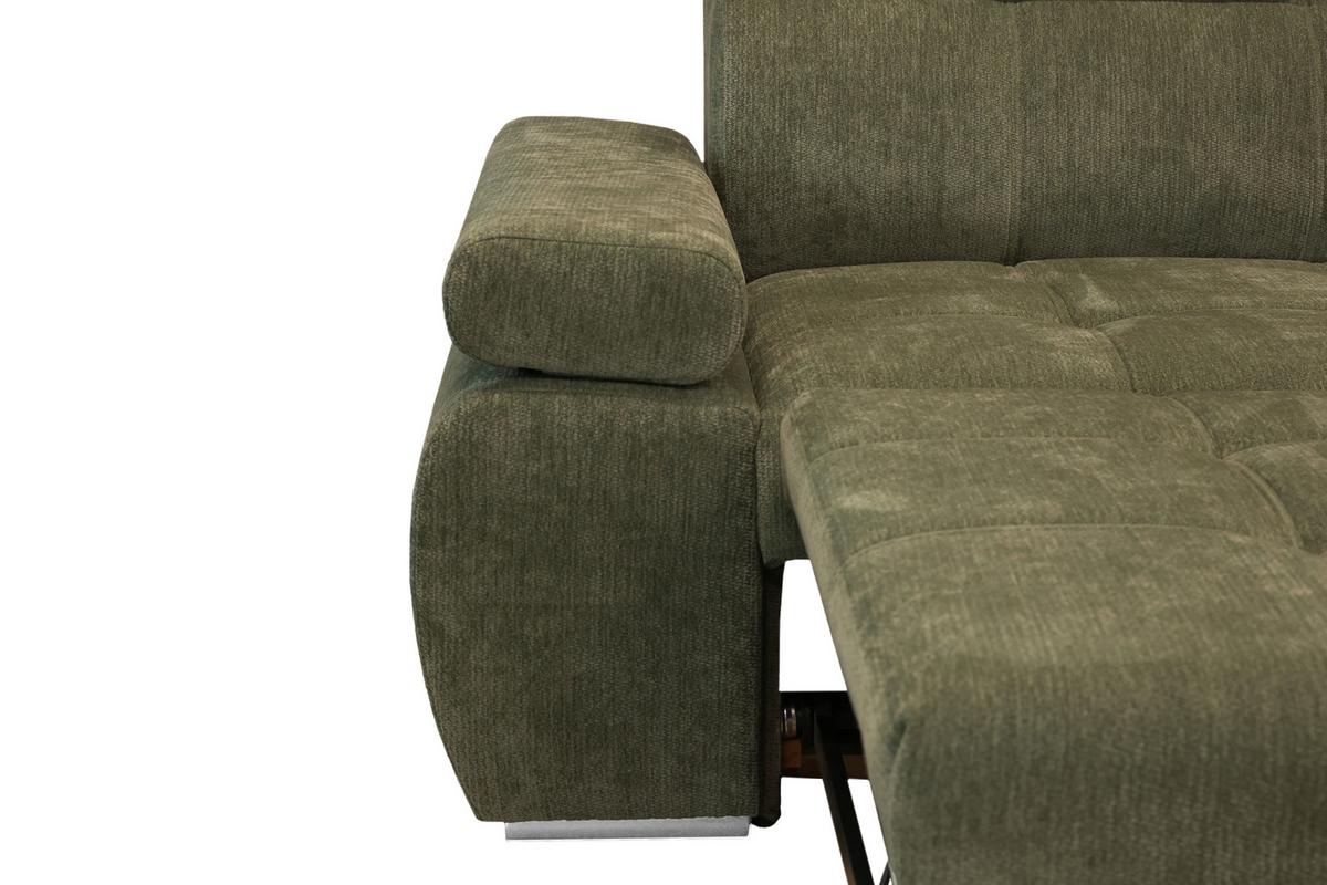 Kutna Garnitura Vegas - srebrne boje/šumska zelena, Design, drvo/tekstil (294/173cm) - Modern Living