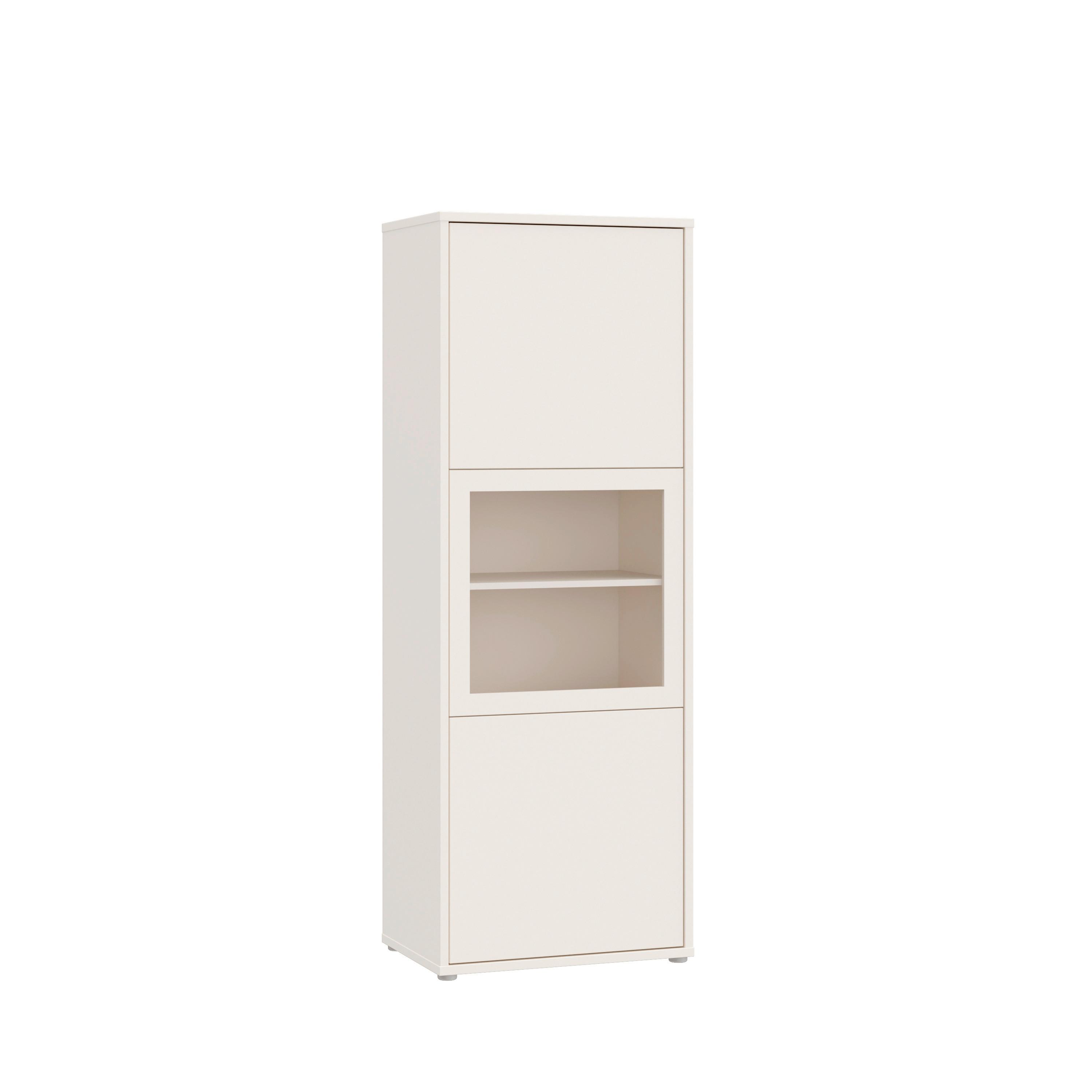 Vitrina Alice, Peščena Barva - siva/peščene barve, Moderno, umetna masa/steklo (64,8/179,1/44cm) - Carryhome