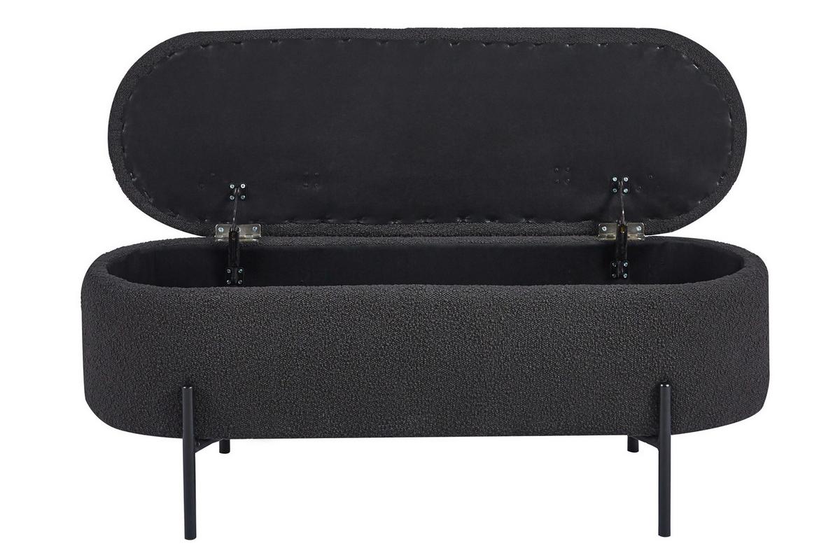 Klop Bouclé, Antracit - črna/antracit, Moderno, kovina/tekstil (110/44/40cm) - Livetastic