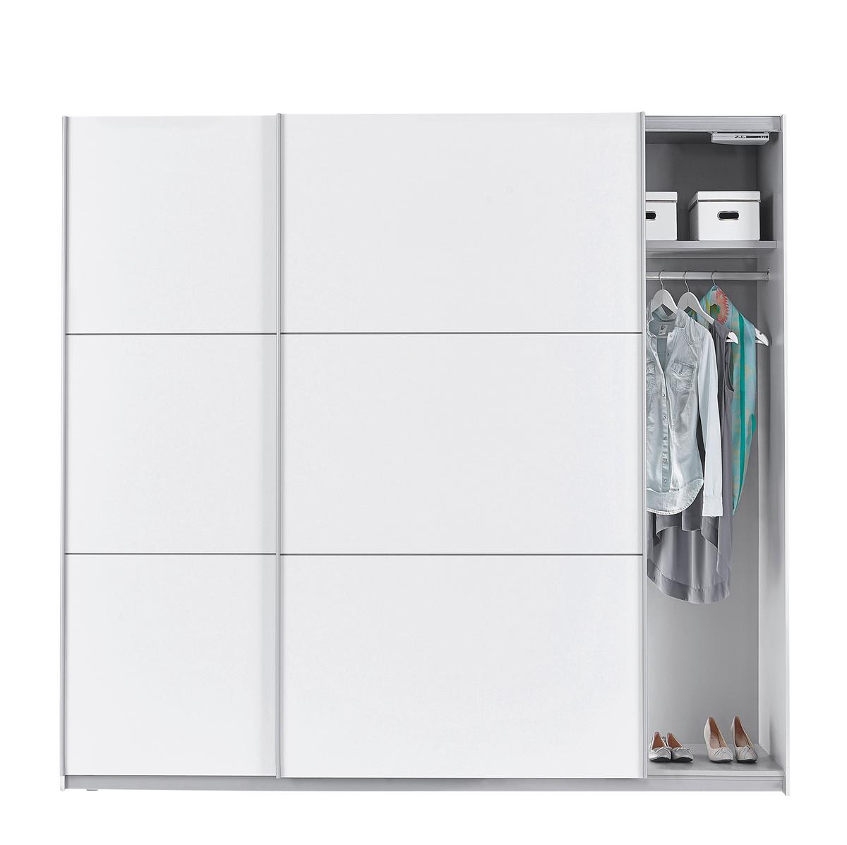 Ormar S Kliznim Vratima Lausanne - bijela/boje aluminija, Moderno, drvni materijal/metal (220,1/209,7/61,2cm) - Based