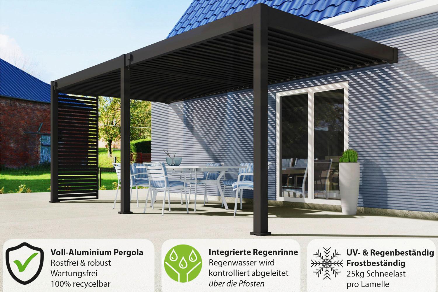 Pavillon Deluxe Anthrazit ca. 530x255x360 cm Aluminium - Anthrazit, Basics, Metall (530/255/360cm) - WEIDE
