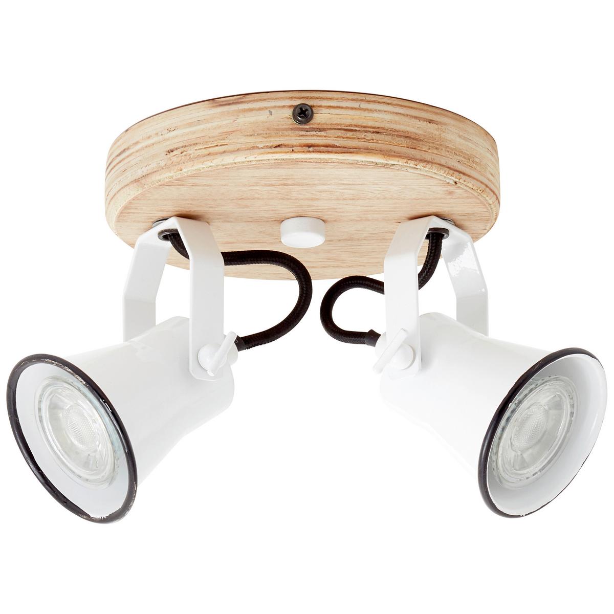 Deckenleuchte Seed in Weiß max. 5 Watt - Weiß, Natur, Holz/Metall (16/13/23cm) - Brilliant