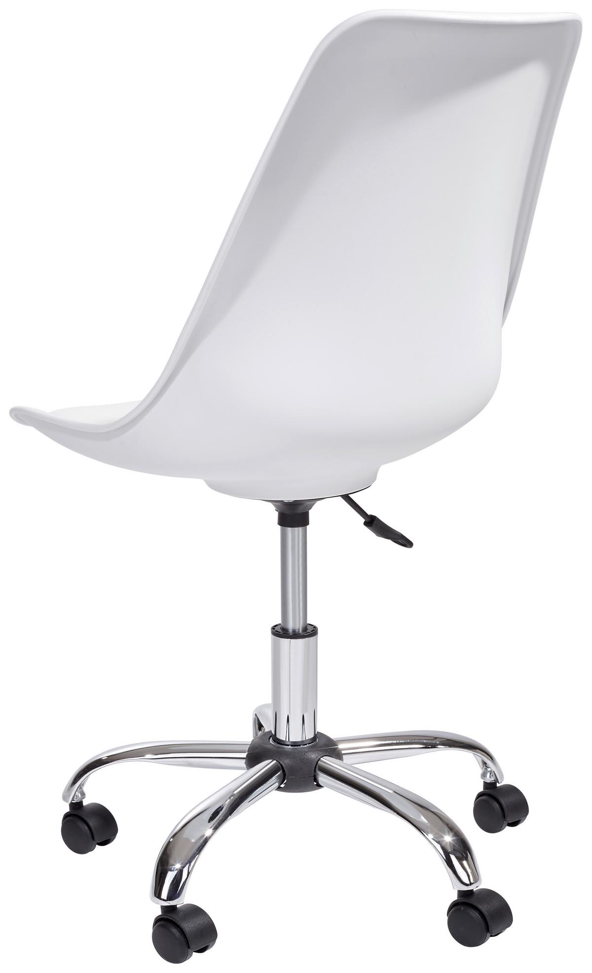 KRZESŁO OBROTOWE LEVI WEISS - biały/czarny, Modern, tworzywo sztuczne/metal (57,50/81-93/47cm) - MID.YOU