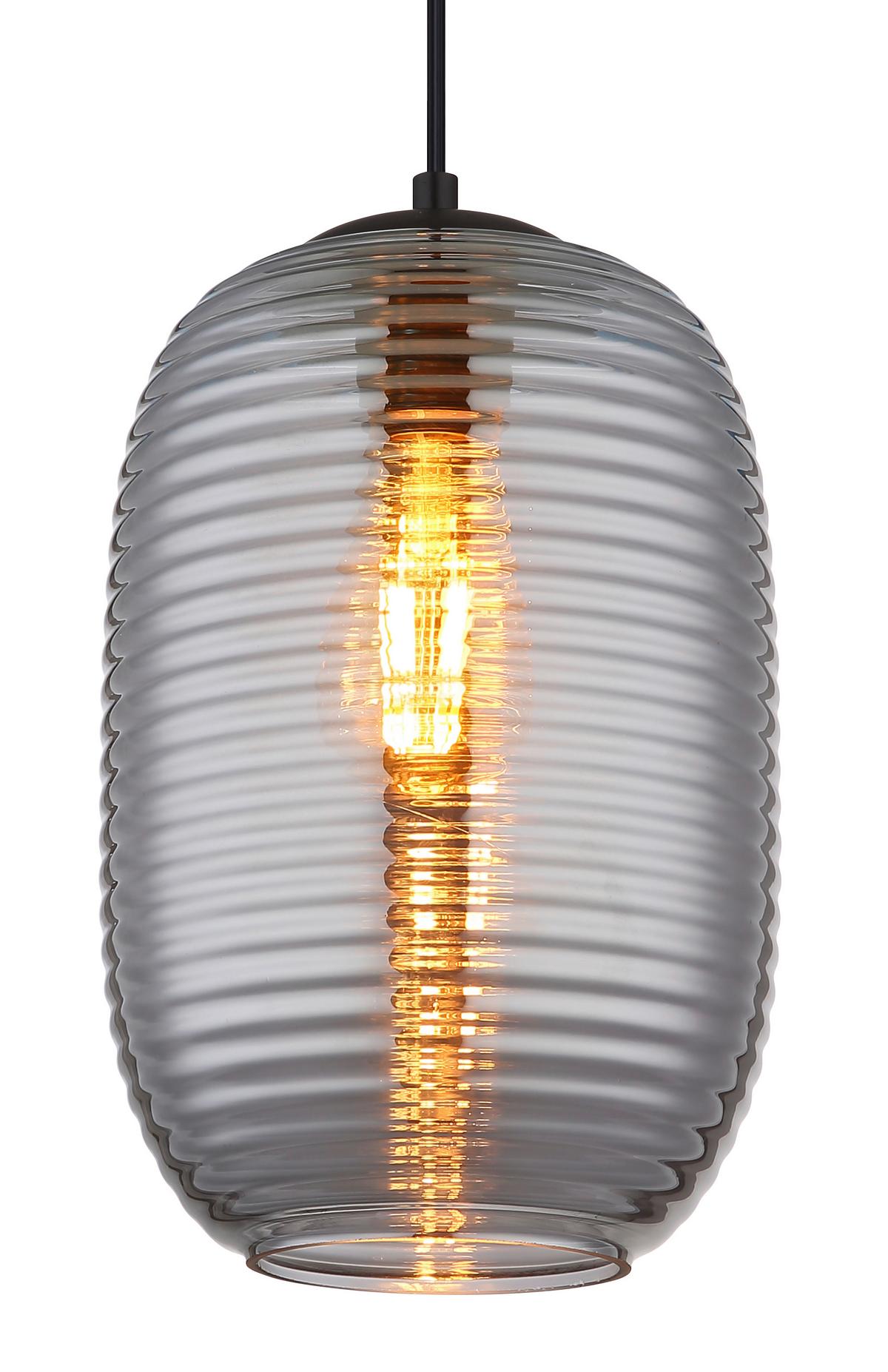 Viseća Svjetiljka Jefrey - siva/crna, Basics, staklo/metal (20/120cm) - Globo