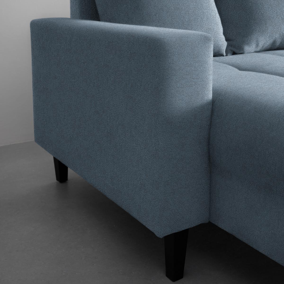 Ecksofa Boston Hellblau - Schwarz/Hellblau, KONVENTIONELL, Holz/Textil (215/92/160cm) - Based