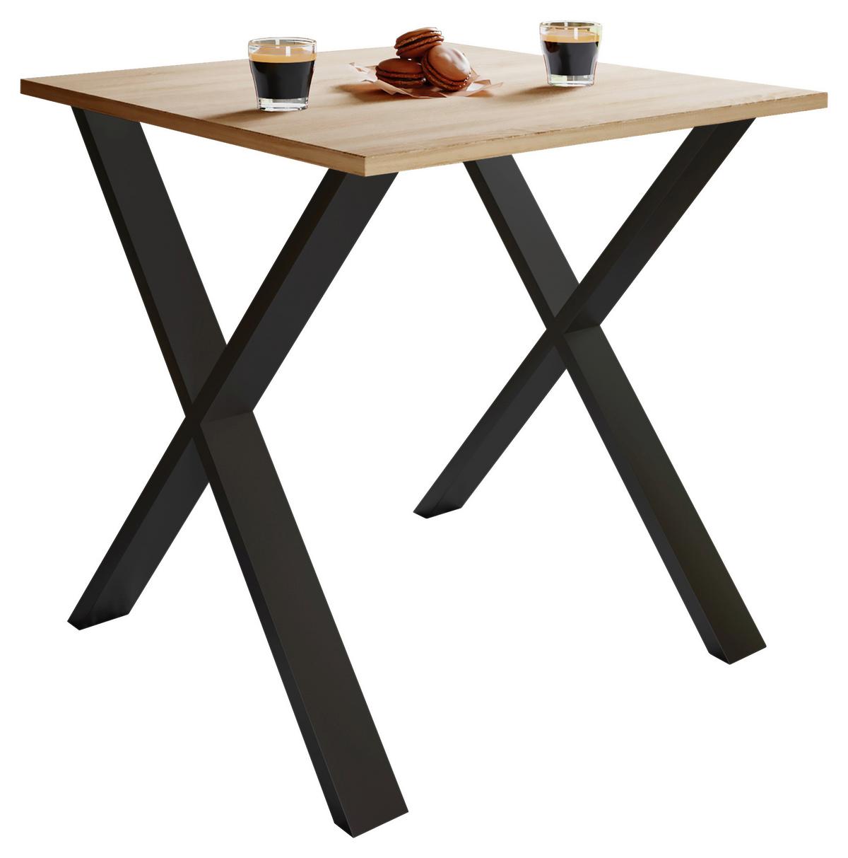 Jedilna Miza Xona, Hrast, Črna - črna/hrast sonoma, Basics, kovina/leseni material (80/50/76cm) - MID.YOU