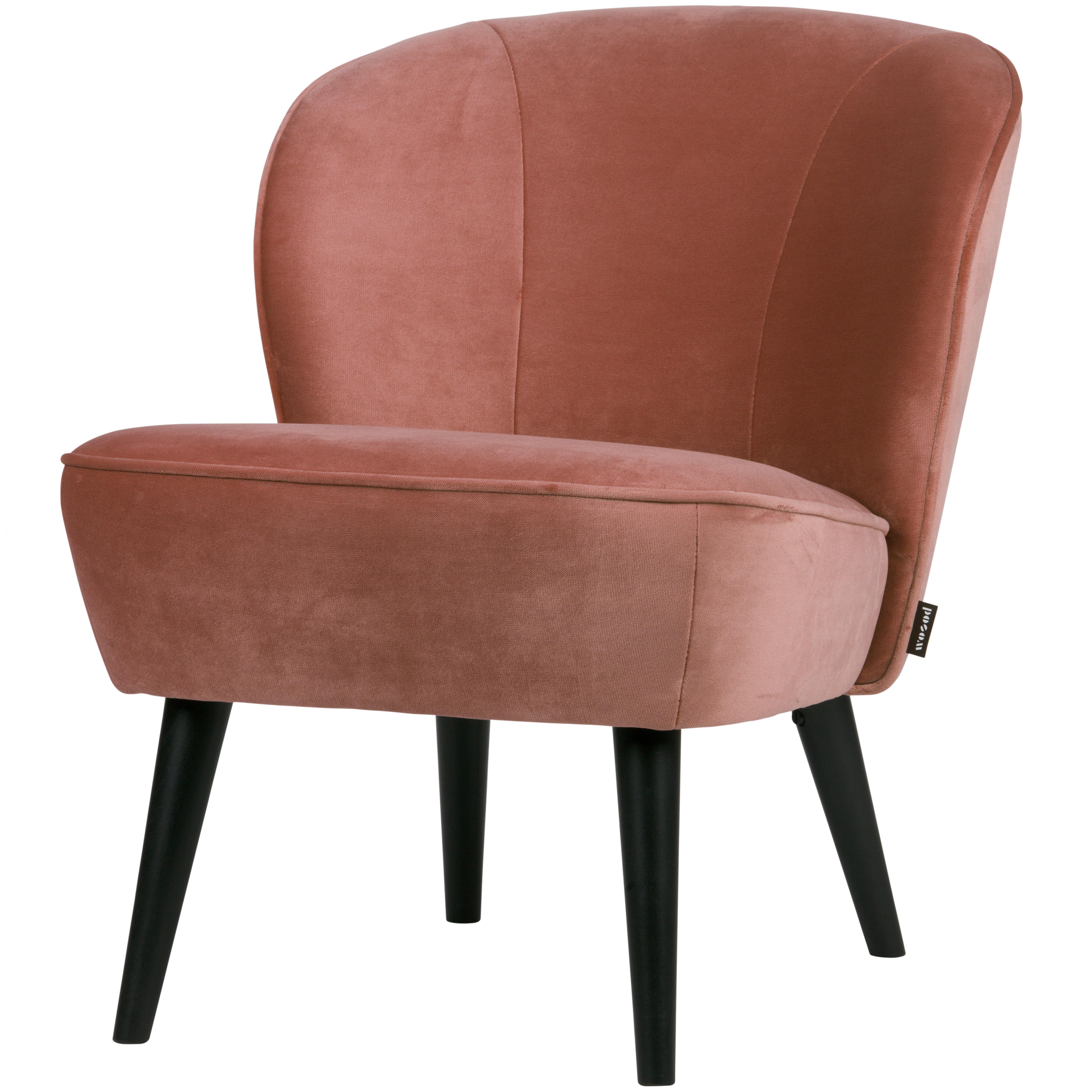 Sessel Sara Rosa - Schwarz/Rosa, Design, Holz/Textil (59/71/70cm) - Livetastic