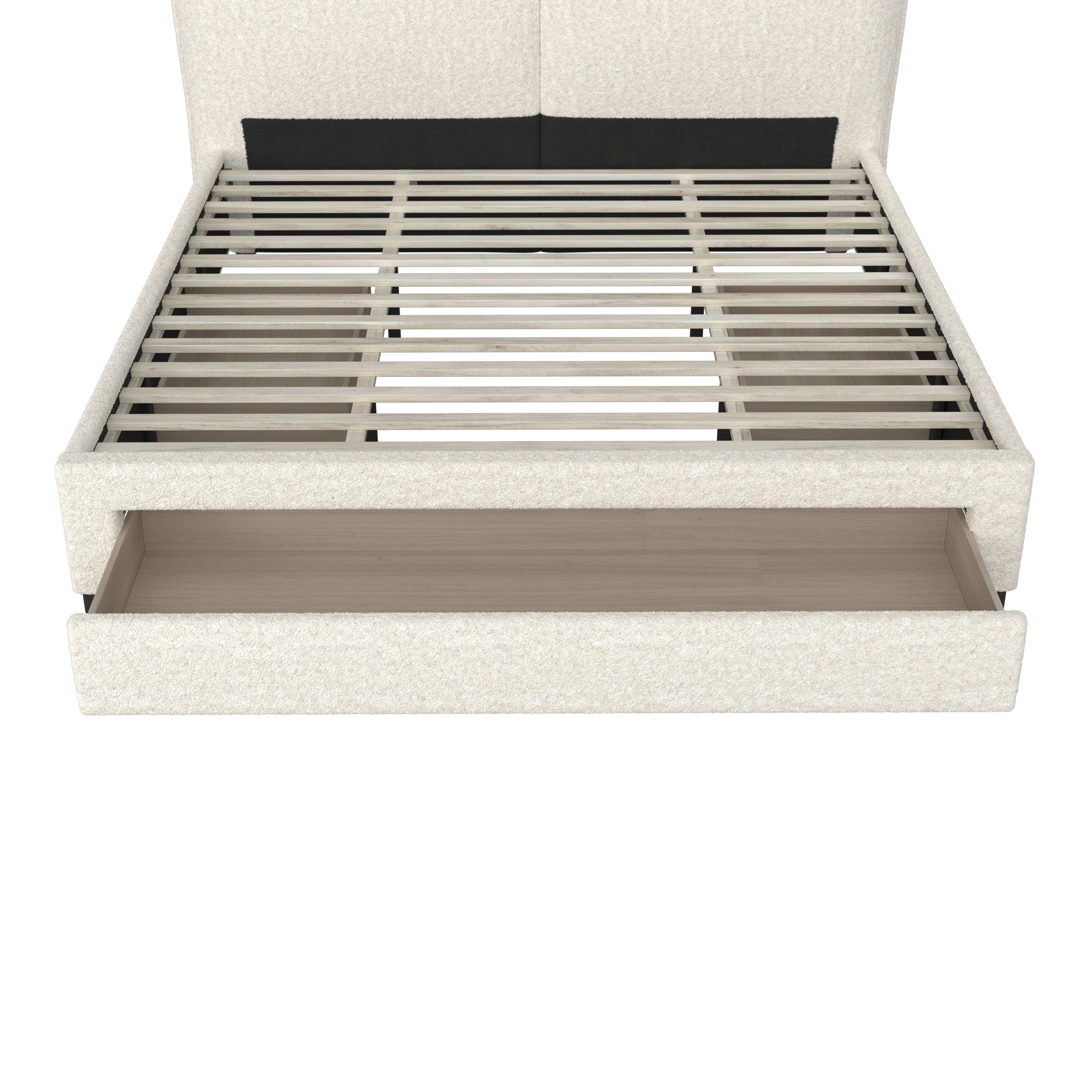 STOPPAD SÄNG ELLI - Elfenbein/ljusbrun, Modern, trämaterial/trä (180/200cm) - Bessagi Home
