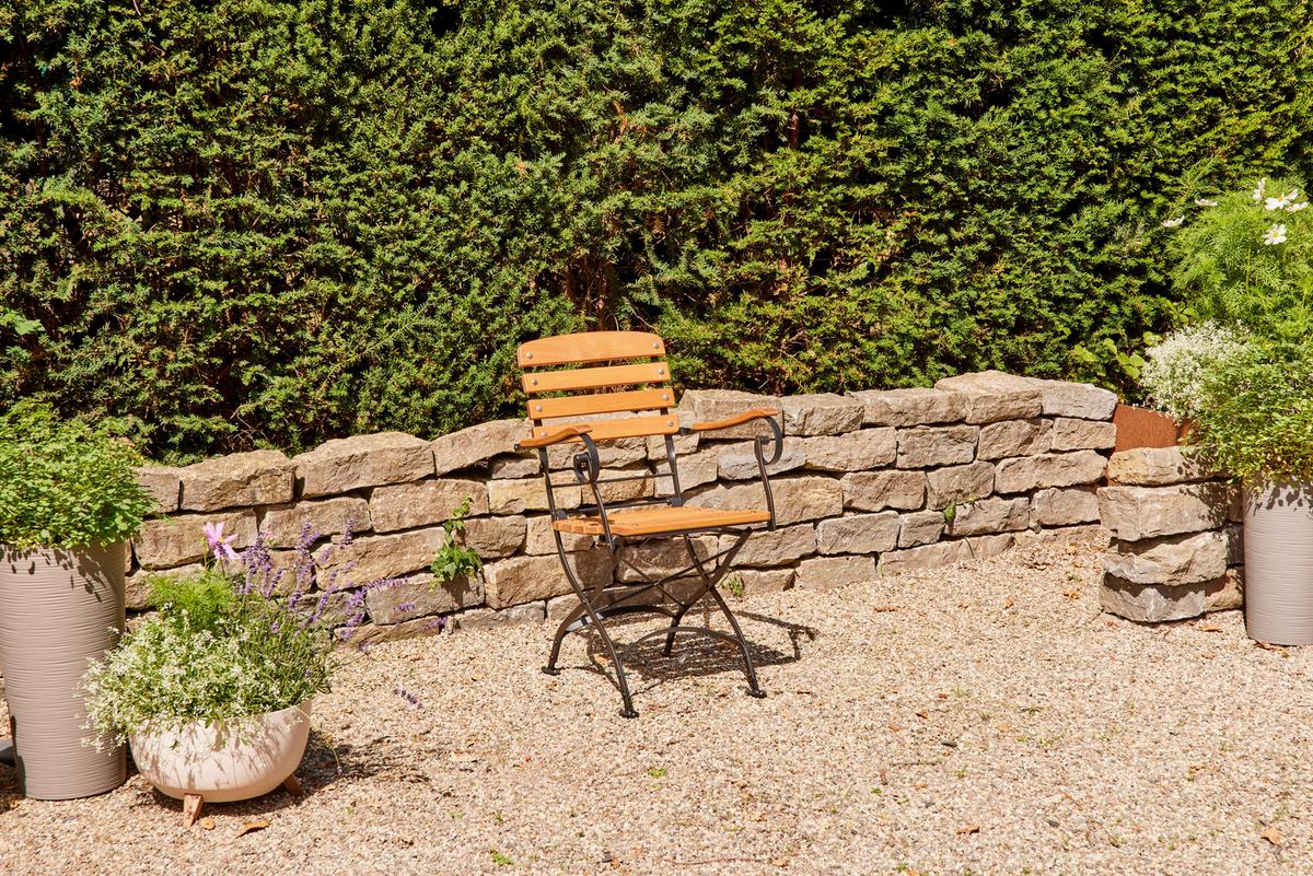 Gartenklappsessel-Set Peru III 4-tlg. Schwarz/Echtholz - Naturfarben, Basics, Holz/Metall (60/87/57cm) - Siena Garden