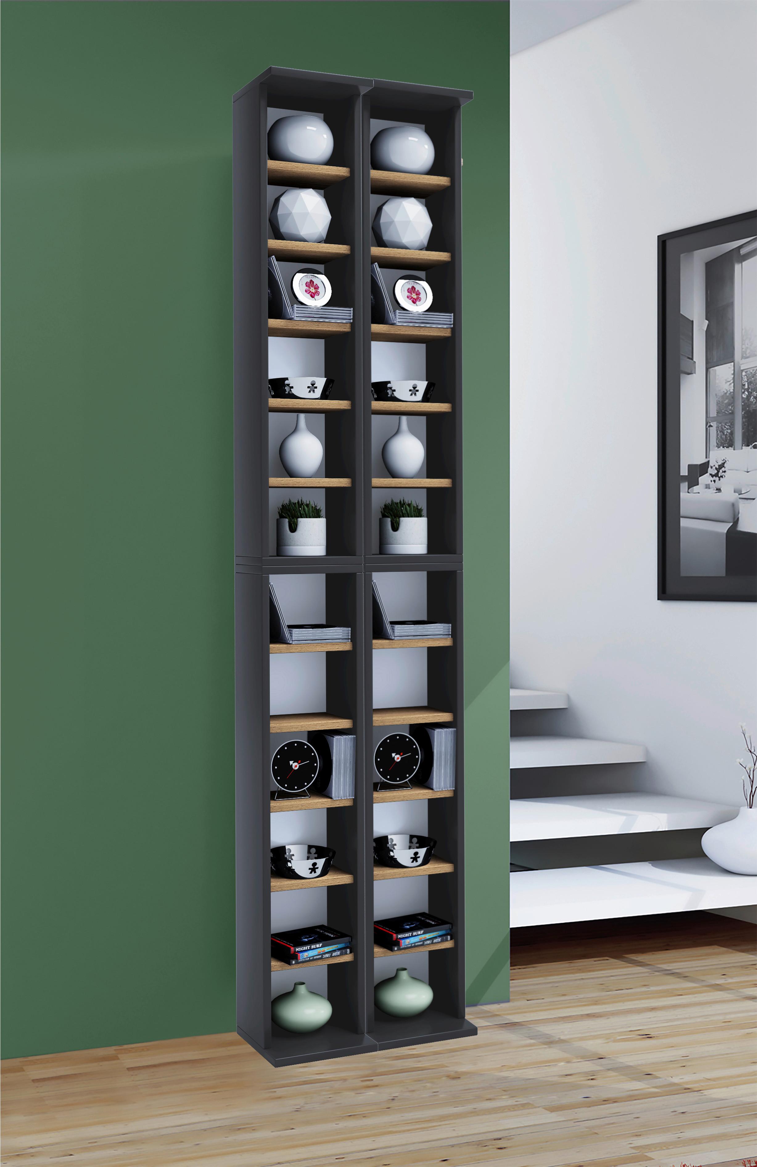 CD-REGAL ALMERA - Honigeiche/Anthrazit, Design, Holzwerkstoff (42/183/20cm) - MID.YOU