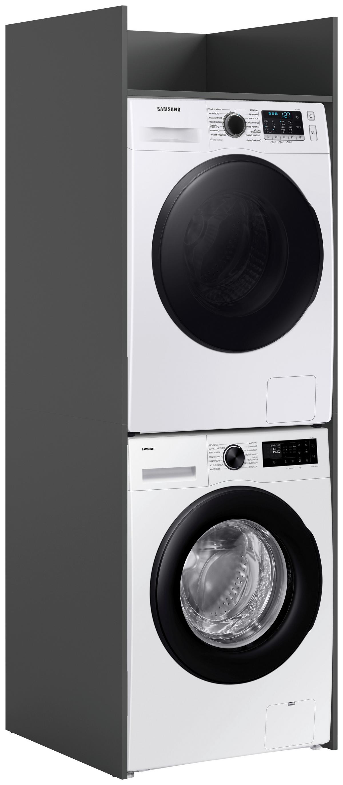 Waschmaschinenschrank Free Anthrazit - Anthrazit/Weiß, Basics, Holzwerkstoff/Kunststoff (66/195/60cm) - MID.YOU