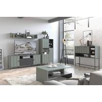VITRINĂ SHIRLEY - verde/negru, Design, sticlă/material pe bază de lemn (82,1/156/40cm) - Modern Living