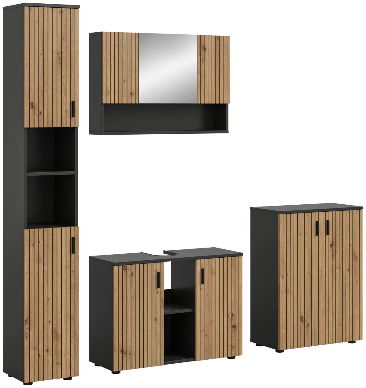 BAIE MONE - stejar Artisan, Basics, material pe bază de lemn (170/192/30cm) - MID.YOU