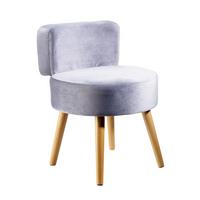 Sessel Milo Grau Samt - Grau, Design, Holz/Textil (44/58/44cm) - Echtwerk