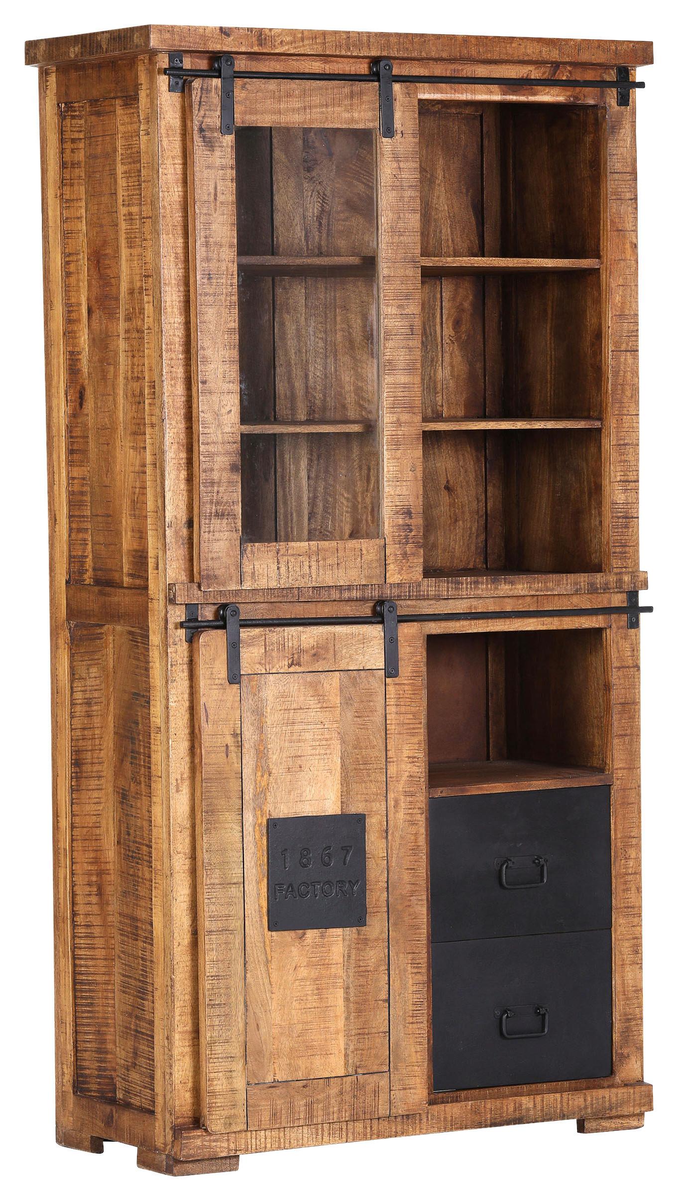 WITRYNA BARNEY - kolor naturalny/przejrzysty, Romantik / Landhaus, metal/drewno (100/190/45cm) - Landscape