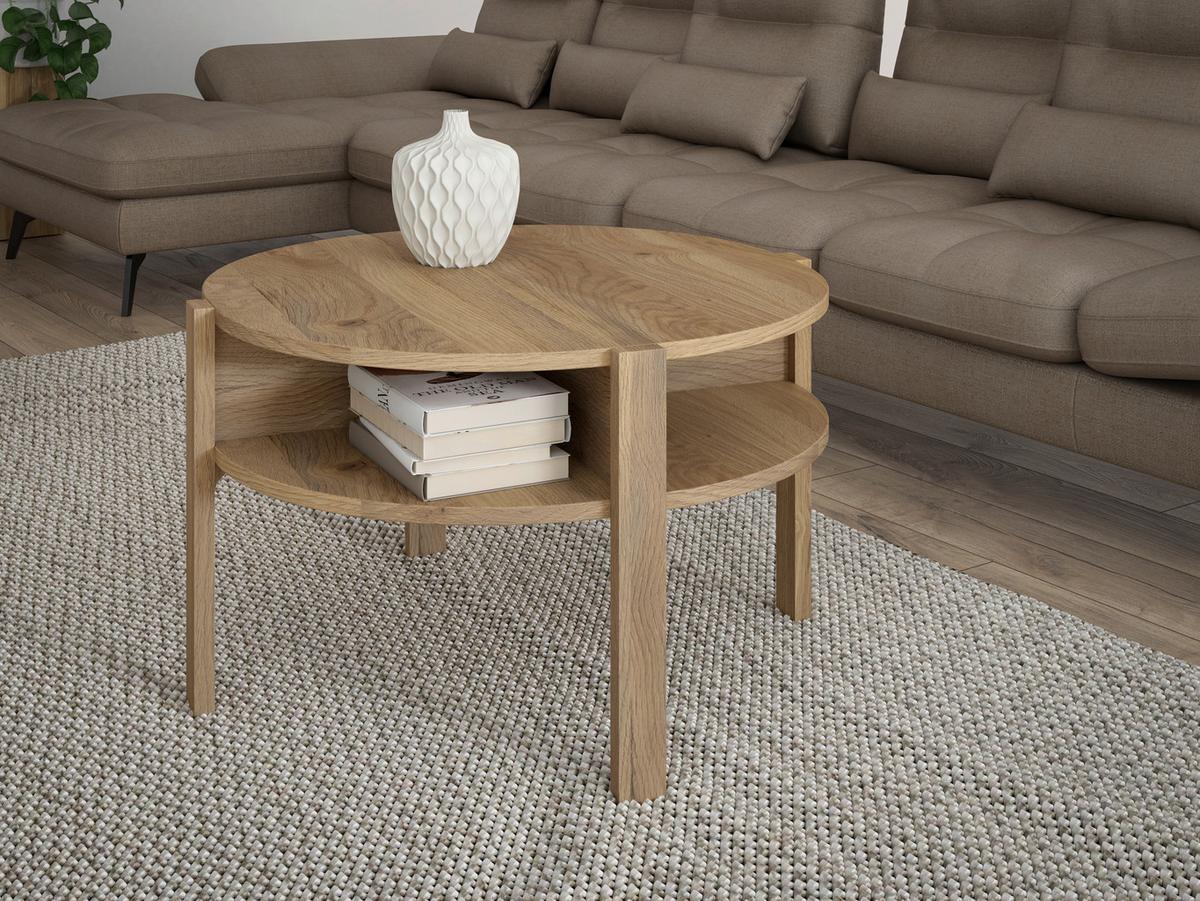 Klubska Miza Tobago, Barva Hrasta - barve hrasta, Design, leseni material (74,4/74,4/45,5cm) - Carryhome