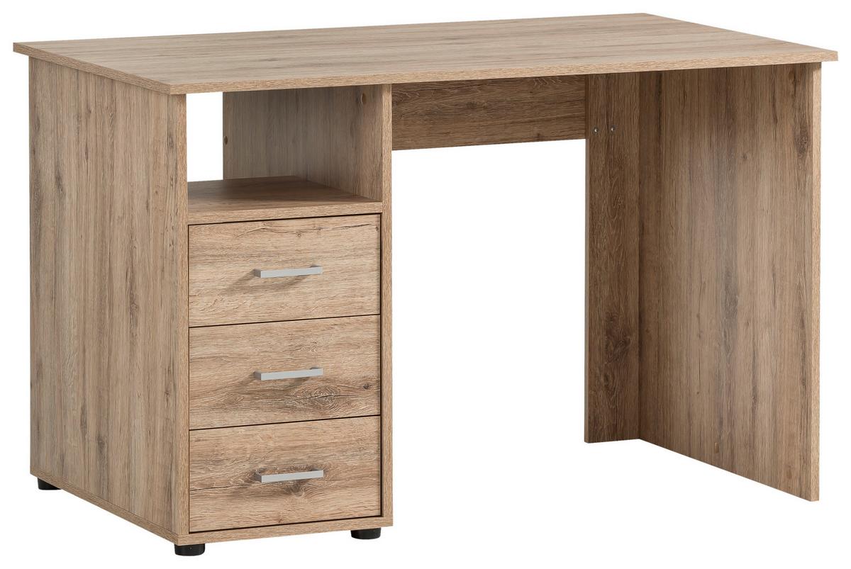 Schreibtisch Niels 1160 Wildeiche ca. 70x115,8x74cm - Wildeiche/Silberfarben, MODERN, Holzwerkstoff/Metall (70/115,8/74cm) - MID.YOU