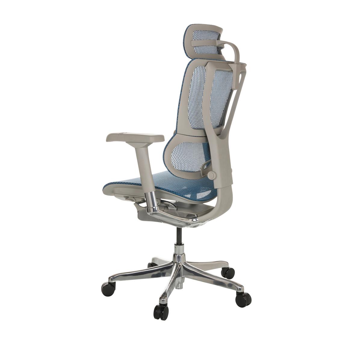 Pisarniški Stol Ergohuman Slim I G, Modra - modra/srebrne barve, Basics, kovina/umetna masa (69/116-138/66cm) - MID.YOU