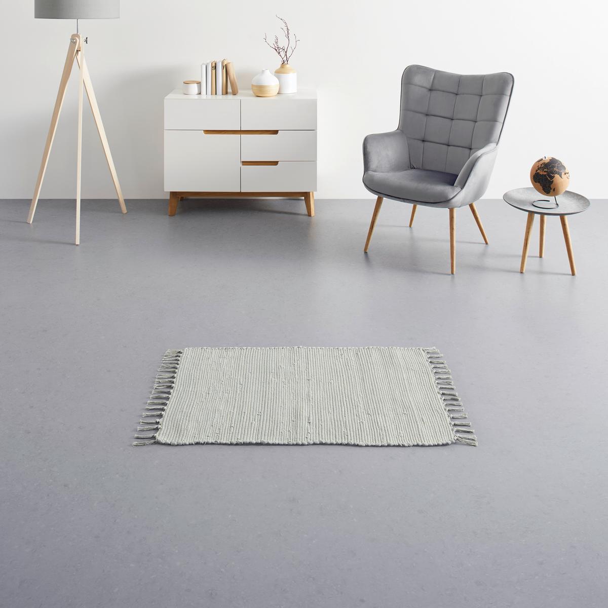 Fleckerlteppich Julia in Grau ca. 60x90cm - Grau, Romantik / Landhaus, Textil (60/90cm) - Modern Living