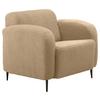 Sessel Marone Creme Teddystoff - Creme/Schwarz, MODERN, Textil/Metall (85/76/90cm) - Livetastic