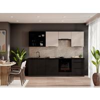 Blok Kuhinja Siena/arona - kašmir/crna, Moderno, staklo/drvni materijal (260/210/60cm) - Modern Living