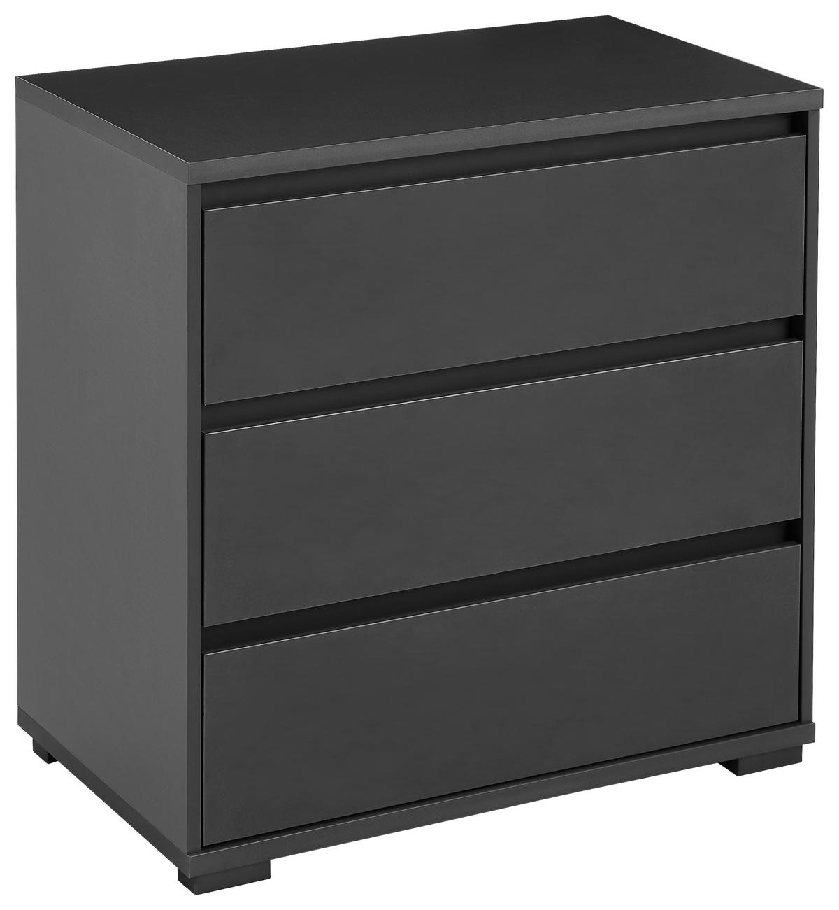 KOMODA LINE - antracytowy, Design, materiał drewnopochodny/tworzywo sztuczne (80/79/48cm) - Carryhome