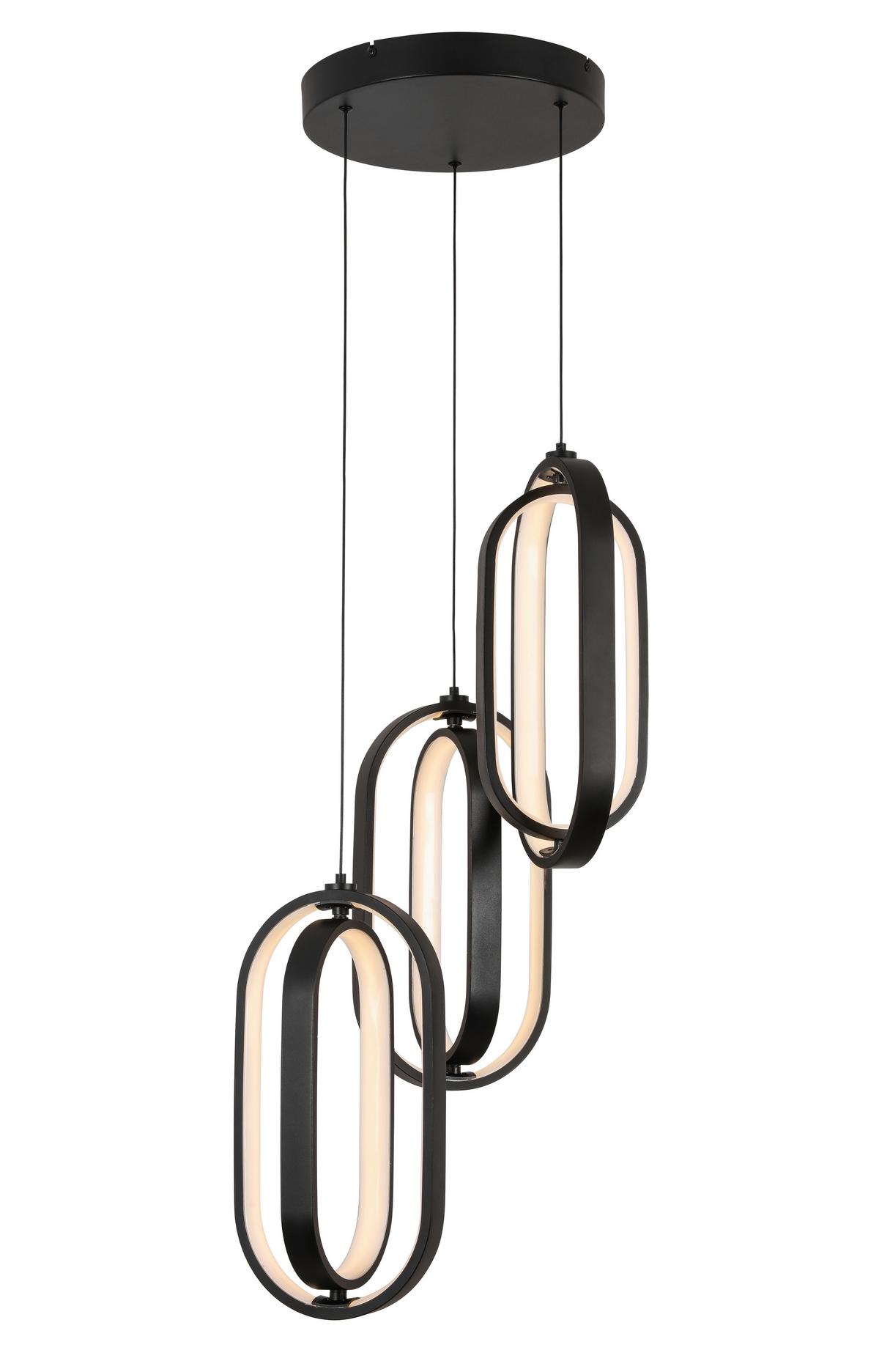 LAMPA WISZĄCA LED NIMA - czarny, Design, tworzywo sztuczne/metal (34/250cm) - Novel