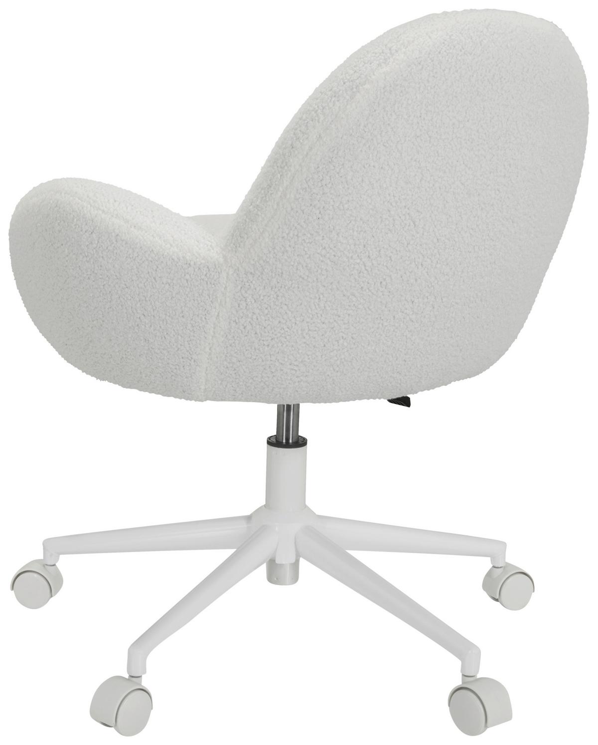 Jugenddrehstuhl Kiddy Teddy ca.63x67x64cm Teddystoff Weiß - Weiß, MODERN, Kunststoff/Textil (63/67/64cm) - MID.YOU