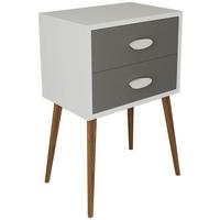 Nočna Omarica Singol Xxl, Bela, Antracit - bela/medeni hrast, Moderno, leseni material (45/70/30cm) - MID.YOU