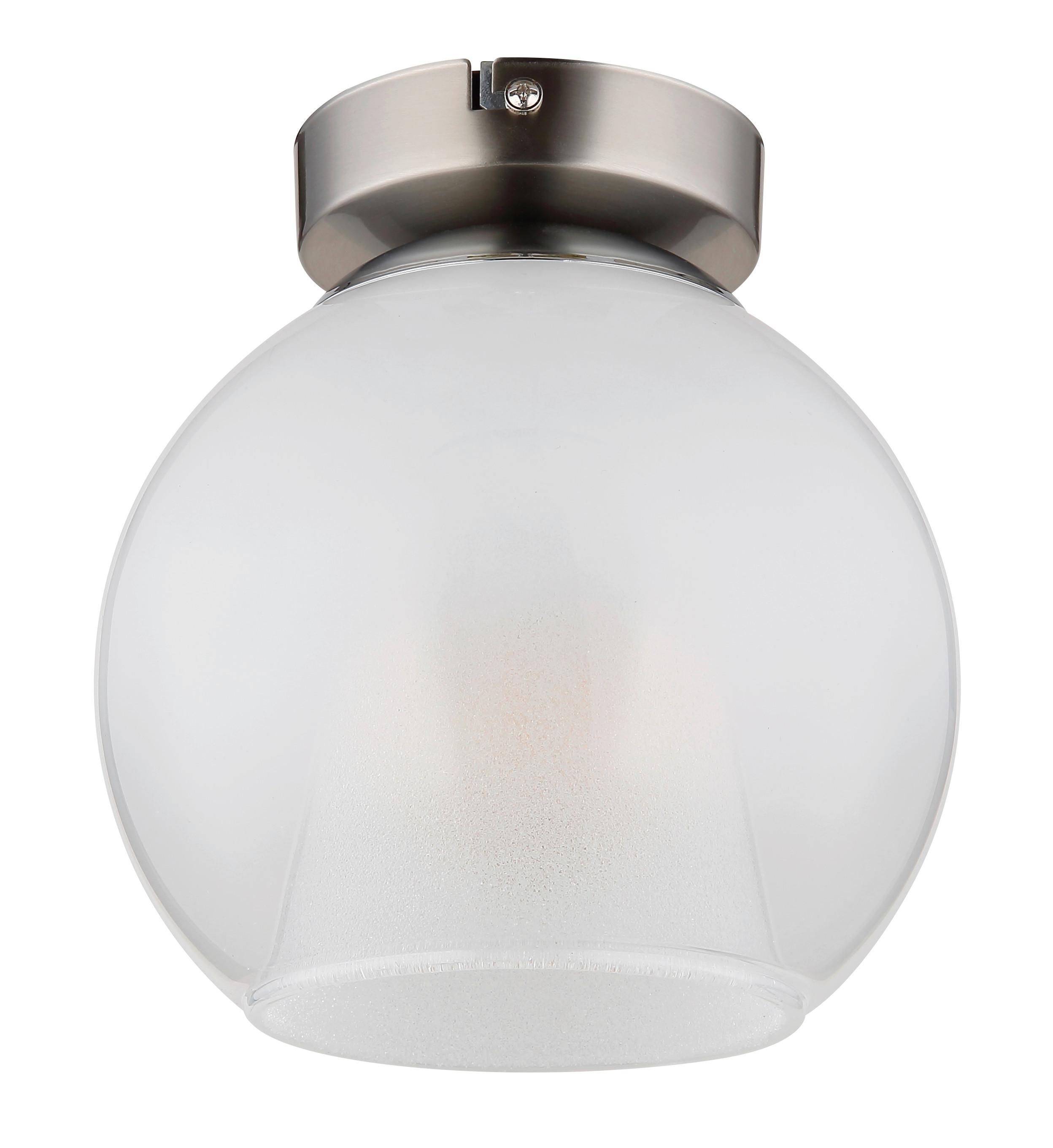 Stropna Svjetiljka Barry - bijela/boje nikla, Basics, staklo/metal (18/19cm) - Globo