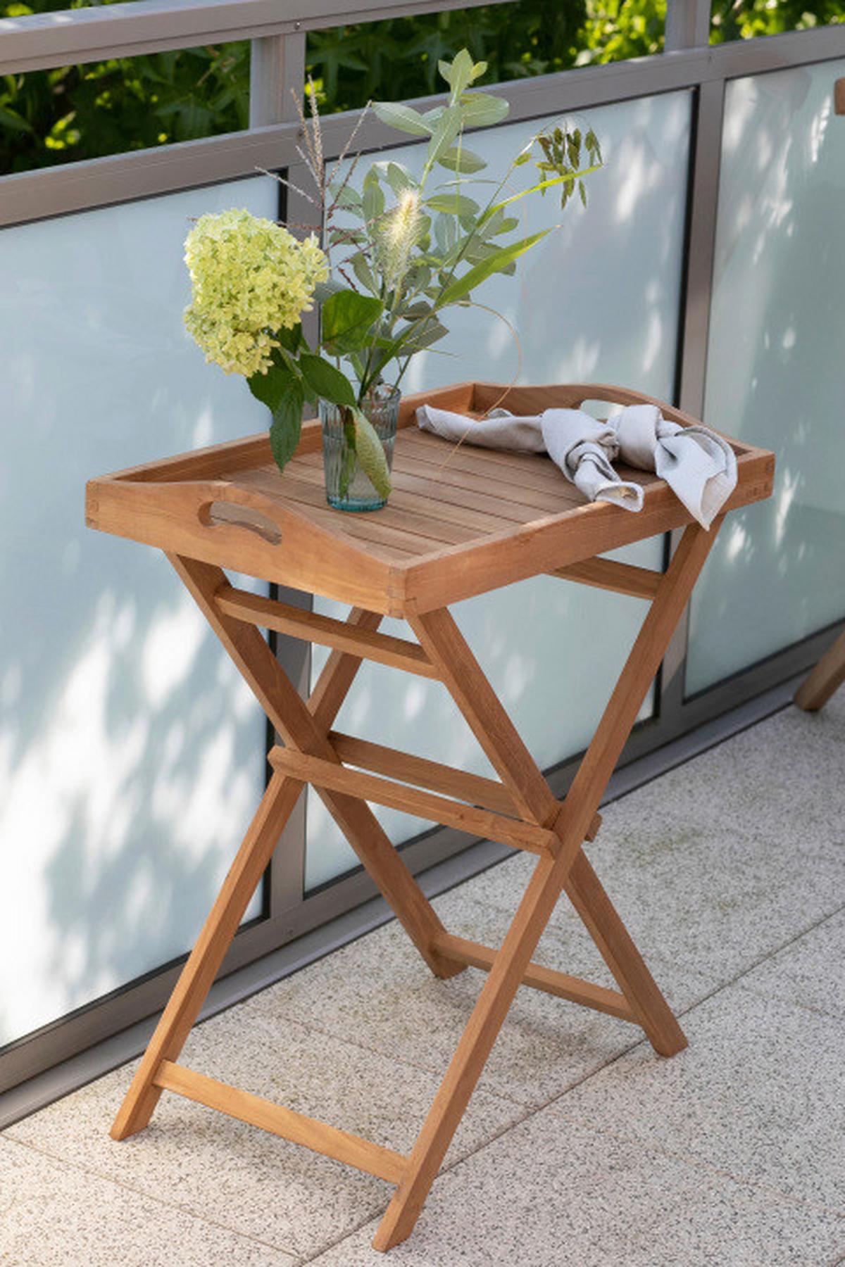 Gartenklapptisch Woodie Teak - Teakfarben, Basics, Holz (40/75/60cm) - Gardenson