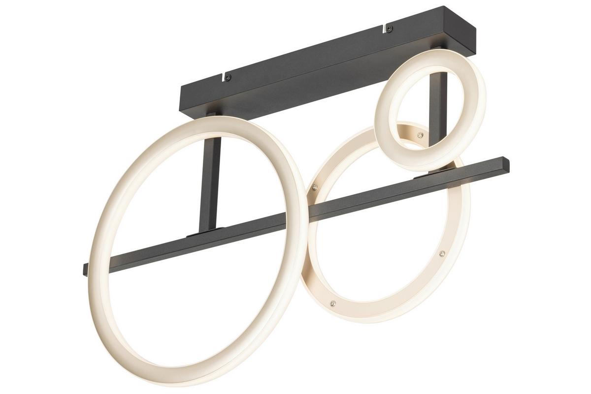 LED-Deckenleuchte Ceyada Schwarz/Champagner max. 40 W - Champagner/Schwarz, Basics, Kunststoff/Metall (65/40/7cm)